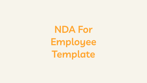 NDA For Employee Template