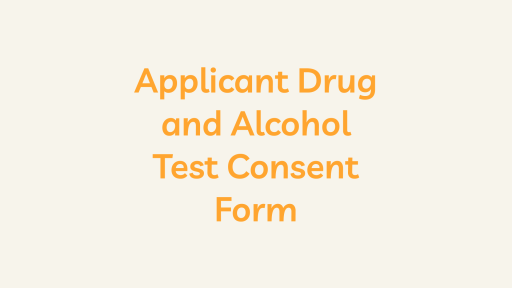 Applicant Drug and Alcohol Test Consent Form Template
