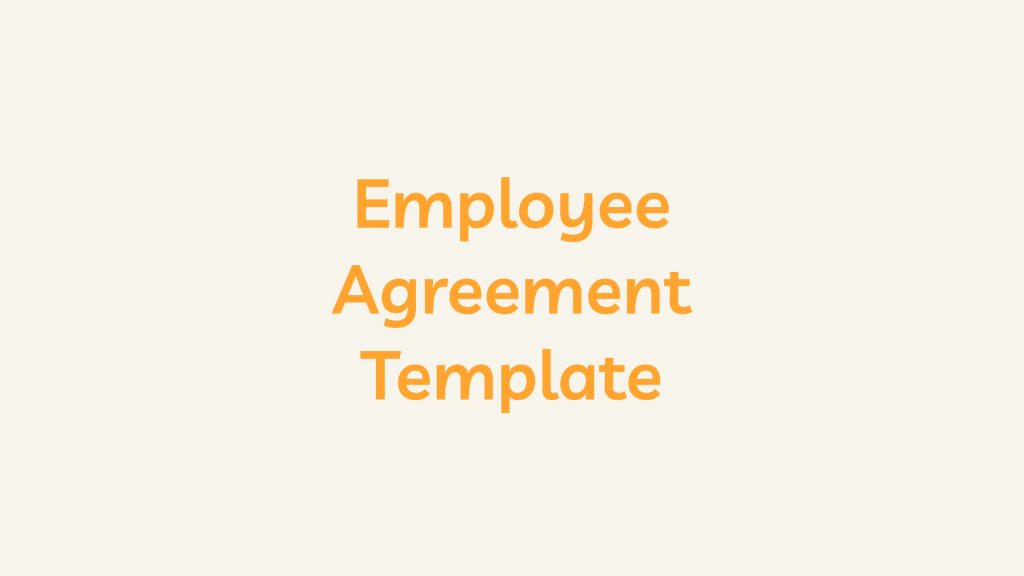 Employee Agreement Template
