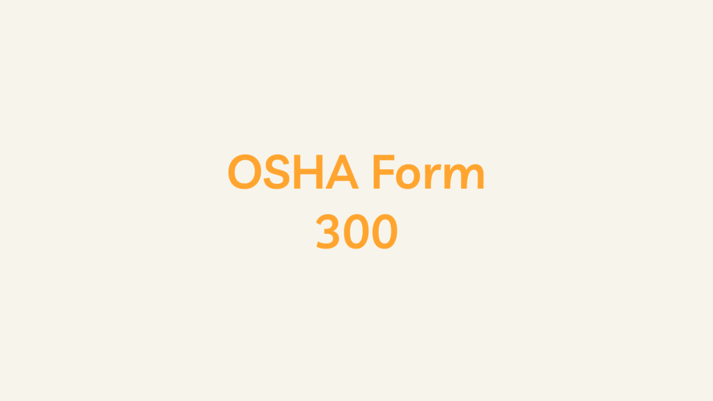 OSHA Form 300