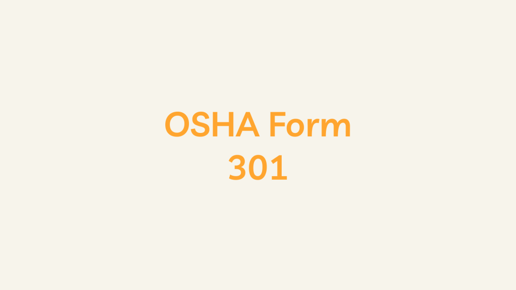 OSHA Form 301