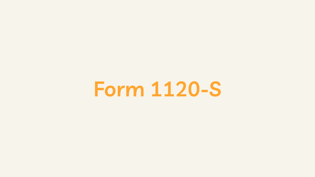 Form 1120-S